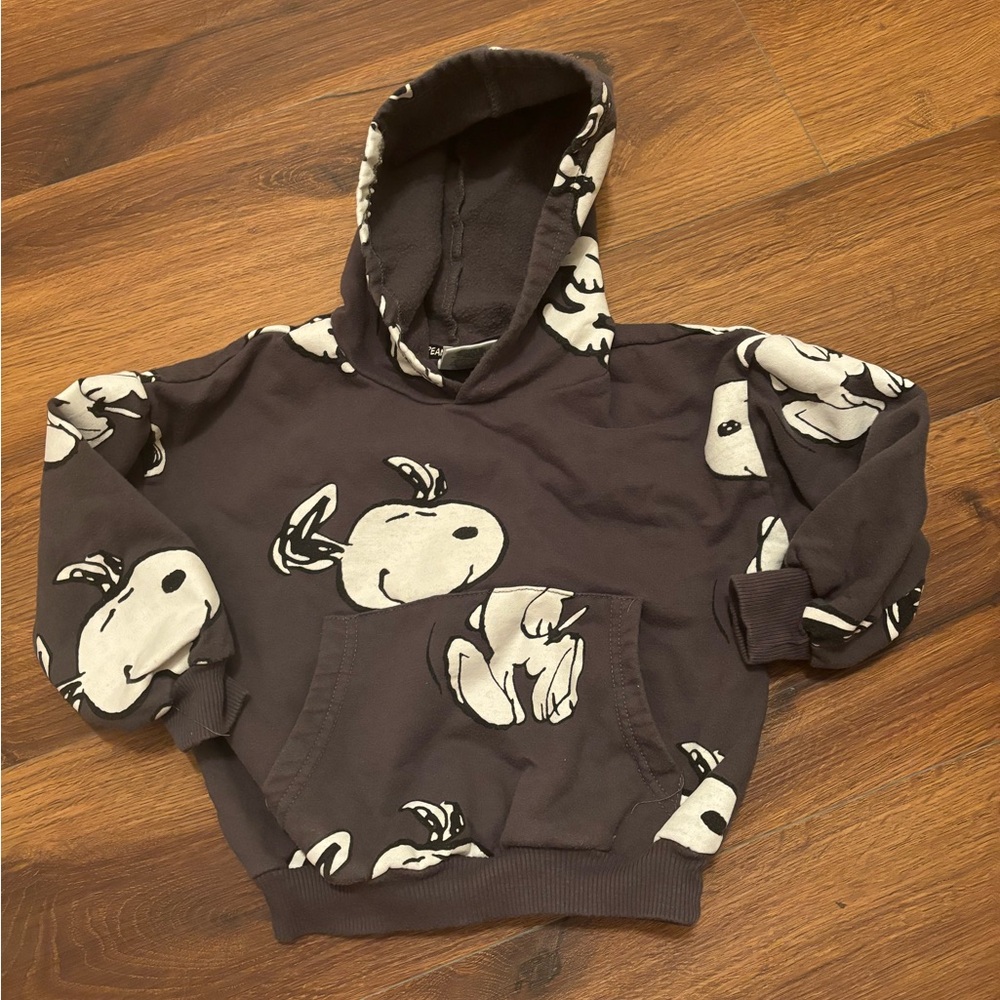 Peanuts Snoopy Graphic Hoodie - Black and White